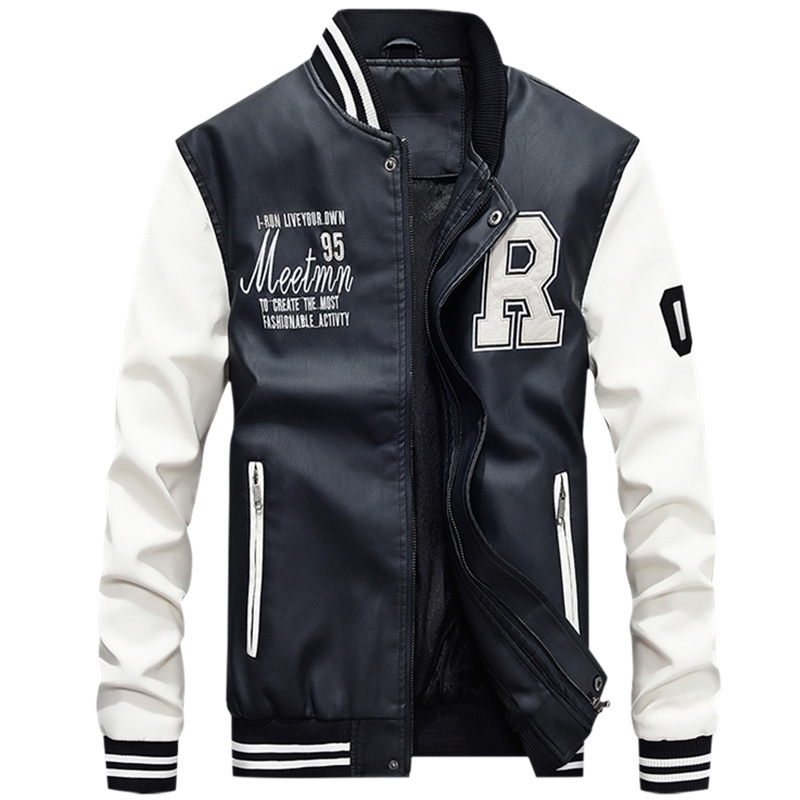CYSINCOS Jacket Men Embroidery Baseball Jackets PU Leather Coat Slim Fit Luxury Fleece Motorcycle Pilot Jackets Casaco Masculino 201006, Color 4
CYSINCOS Jacket Men Embroidery Baseball Jackets PU Leather Coat Slim Fit Luxury Fleece Motorcycle Pilot Jackets Casaco Masculino 201006, Color 4