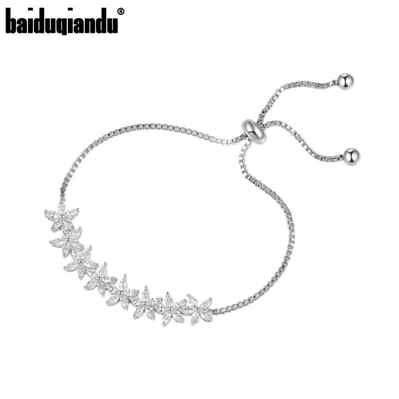 Baiduqiandu Flowers Sparkling Cubic Zirconia CZ Zircon Crystal Adjustable Bracelets for Women Wedding Bridal Bridesmaid
Baiduqiandu Flowers Sparkling Cubic Zirconia CZ Zircon Crystal Adjustable Bracelets for Women Wedding Bridal Bridesmaid
