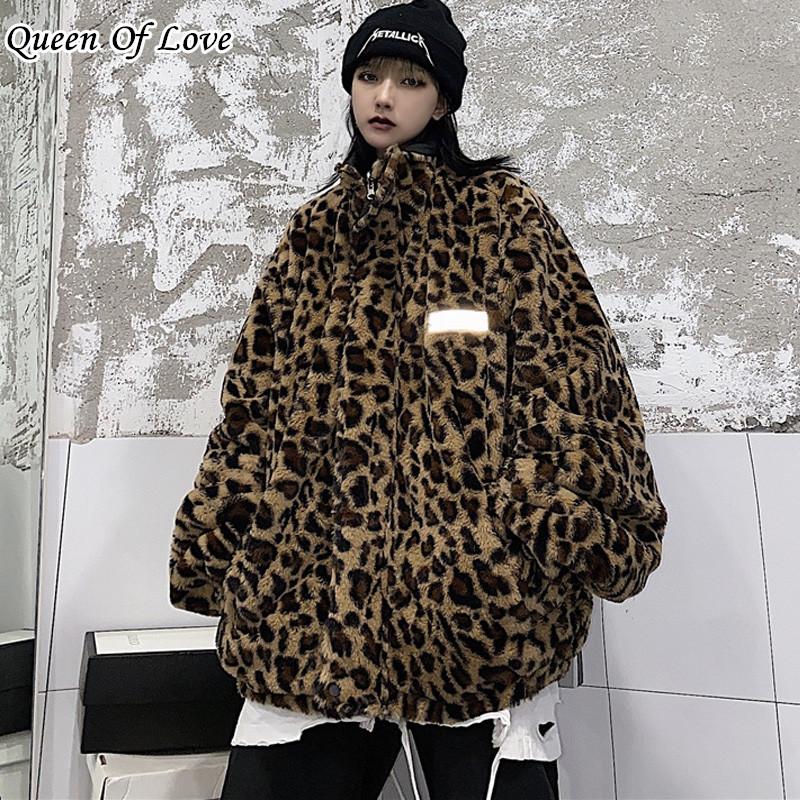 2020 Winter Streetwear Vintage Leopard Oversized Harajuku Coat Casual Loose Zipper Jacket Women Outerwear Wear It On Both Sides
2020 Winter Streetwear Vintage Leopard Oversized Harajuku Coat Casual Loose Zipper Jacket Women Outerwear Wear It On Both Sides