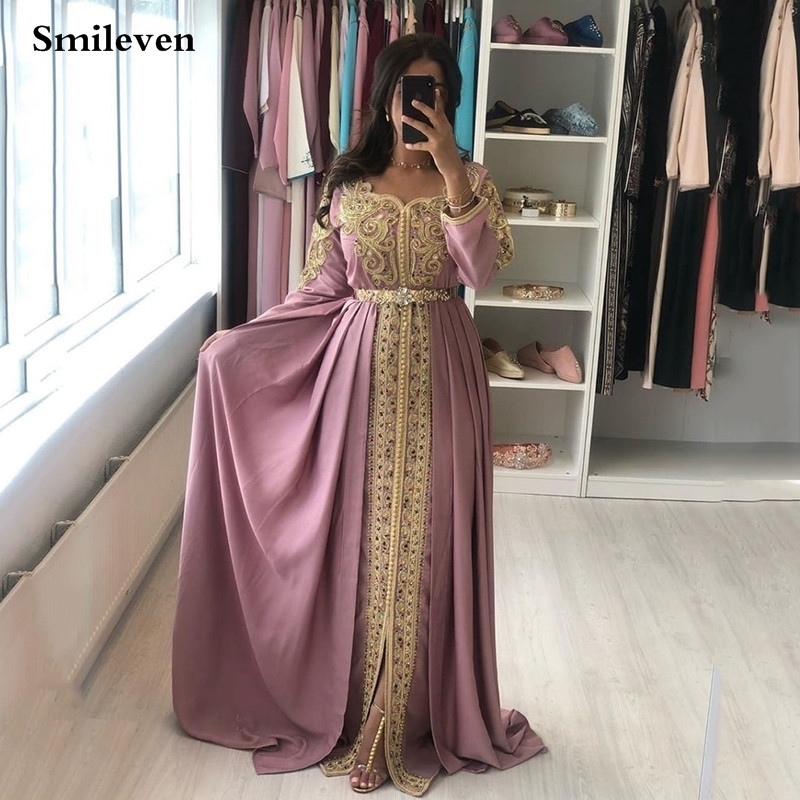Smileven Pink Moroccan Kaftan Formal Evening Dresses Gold Lace Appliques Arabic Muslim Special Occasion Dresses Custom Made LJ201123
Smileven Pink Moroccan Kaftan Formal Evening Dresses Gold Lace Appliques Arabic Muslim Special Occasion Dresses Custom Made LJ201123