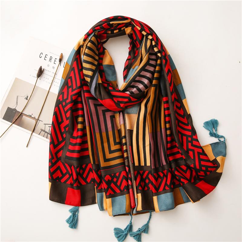 Scarves Antumn Winter Women Green Grametric Print Shawls And Wraps Large Tassel Hijab Scarf Soft Foulard Bandana
Scarves Antumn Winter Women Green Grametric Print Shawls And Wraps Large Tassel Hijab Scarf Soft Foulard Bandana