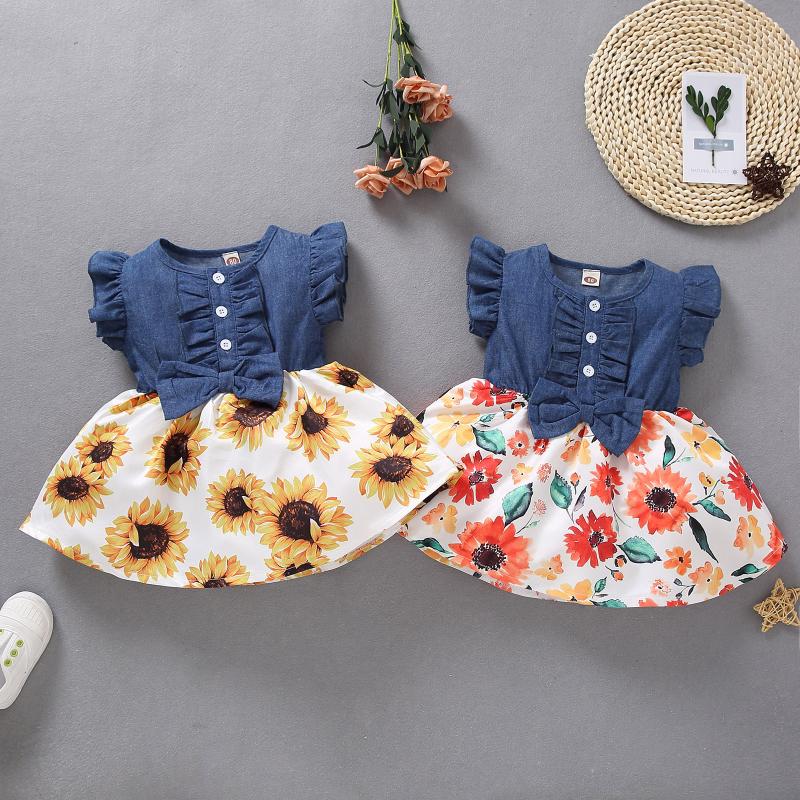 Baby girls dress Newborn Infant Girls No Sleeve Ruffle Denim Patchwork Floral Princess Dress Kids Clothing summer, Red
Baby girls dress Newborn Infant Girls No Sleeve Ruffle Denim Patchwork Floral Princess Dress Kids Clothing summer, Red