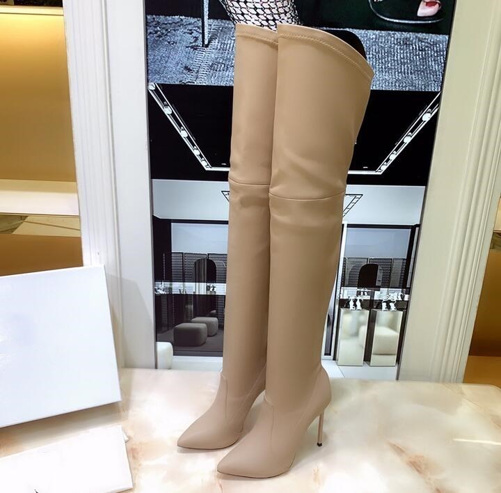 Sexy long boots high-tube women's pointed toe stiletto heel stretch stovepipe super high-heeled boots over the knee boots, Black
Sexy long boots high-tube women's pointed toe stiletto heel stretch stovepipe super high-heeled boots over the knee boots, Black
