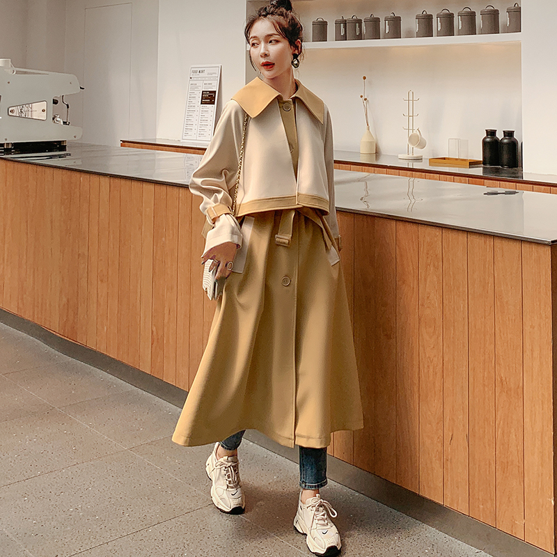 2021 New Female Trench Coat Long Match of Two Parts Spring Only Korean Breasted Loose Fashion Windbreaker Ck8 Tjnc, Black
2021 New Female Trench Coat Long Match of Two Parts Spring Only Korean Breasted Loose Fashion Windbreaker Ck8 Tjnc, Black