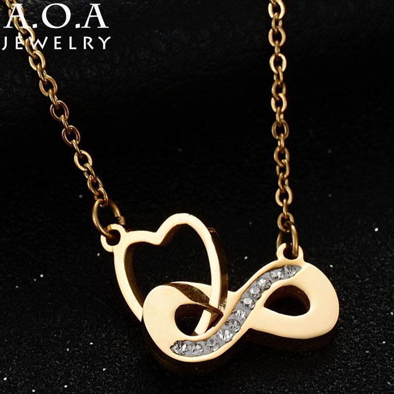 Hot Sale Stainless Steel Heart Necklace Brilliant Austrian CZ Infinity Pendant For Women Gift Drop Shipping 
Hot Sale Stainless Steel Heart Necklace Brilliant Austrian CZ Infinity Pendant For Women Gift Drop Shipping