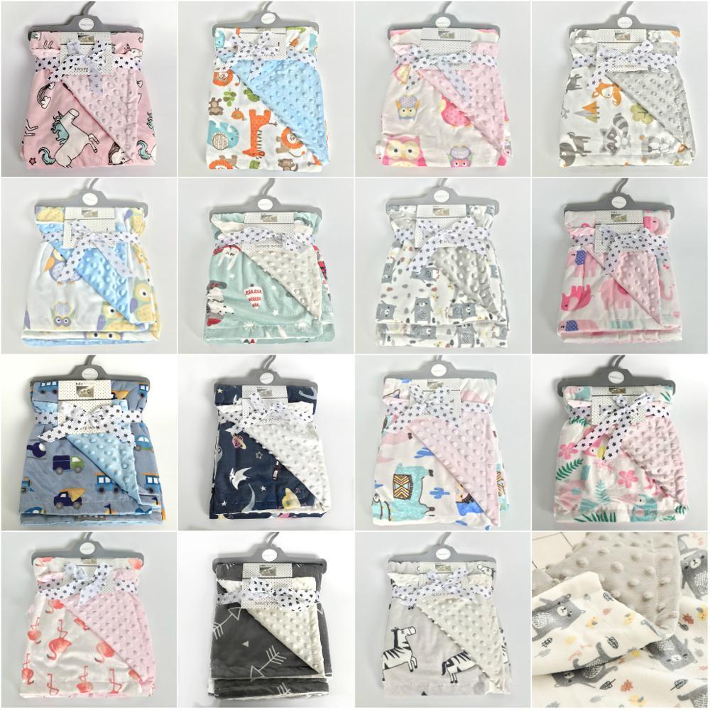 Baby Blanket Thermal Fleece Owl Floral Blanket Infant Swaddle Nap Receiving Stroller Wrap For Newborn Baby Bedding Bebe Blankets LJ201014