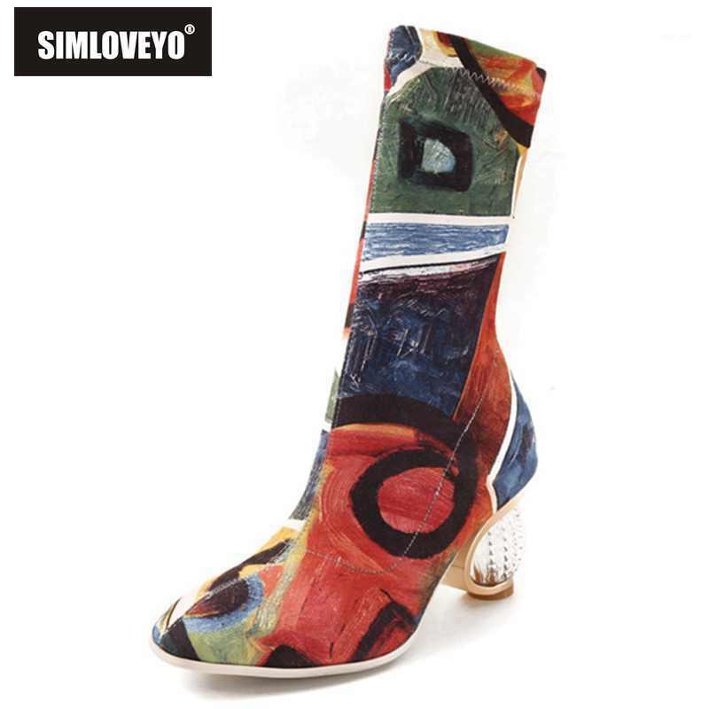 SIMLOVEYO Strech ankle boots Clear heel women Pointed toe Sock Boots Slip on Botas feminino mujer High heel big size 431, Grey
SIMLOVEYO Strech ankle boots Clear heel women Pointed toe Sock Boots Slip on Botas feminino mujer High heel big size 431, Grey