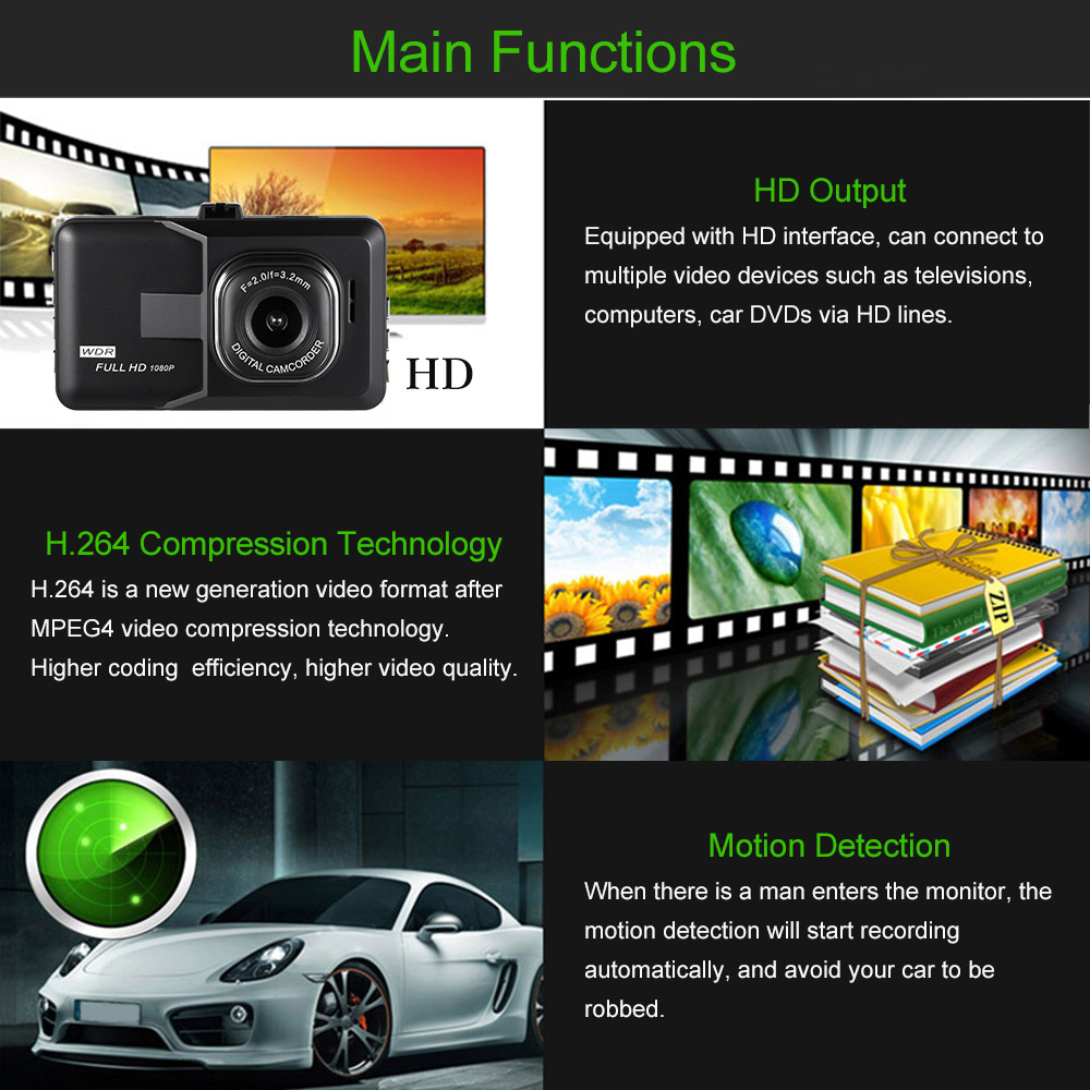 New 40quot Car DVR Camera car cameras Dual Lens with Rear view Registrar three camera Night vision car dvrs Video dashcam