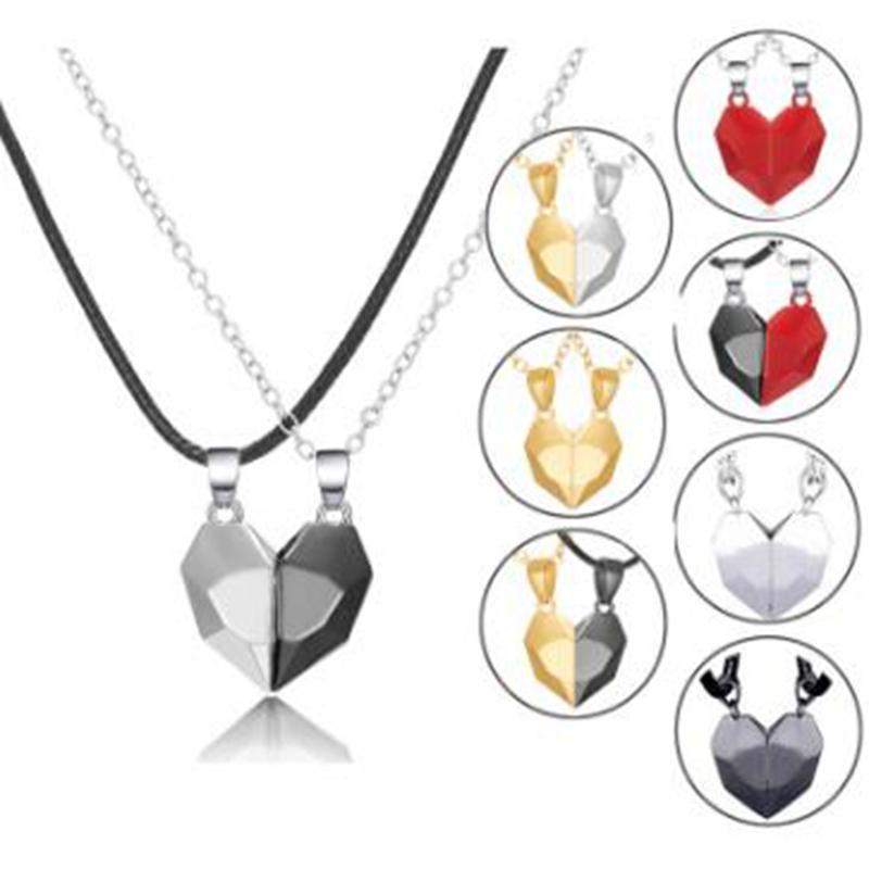 Pendant Necklaces 2Pcs/Lot Magnetic Couple Necklace Lover Heart Distance Faceted Paired Choker For Women Jewelry Punk Valentine's Day Gift
Pendant Necklaces 2Pcs/Lot Magnetic Couple Necklace Lover Heart Distance Faceted Paired Choker For Women Jewelry Punk Valentine's Day Gift