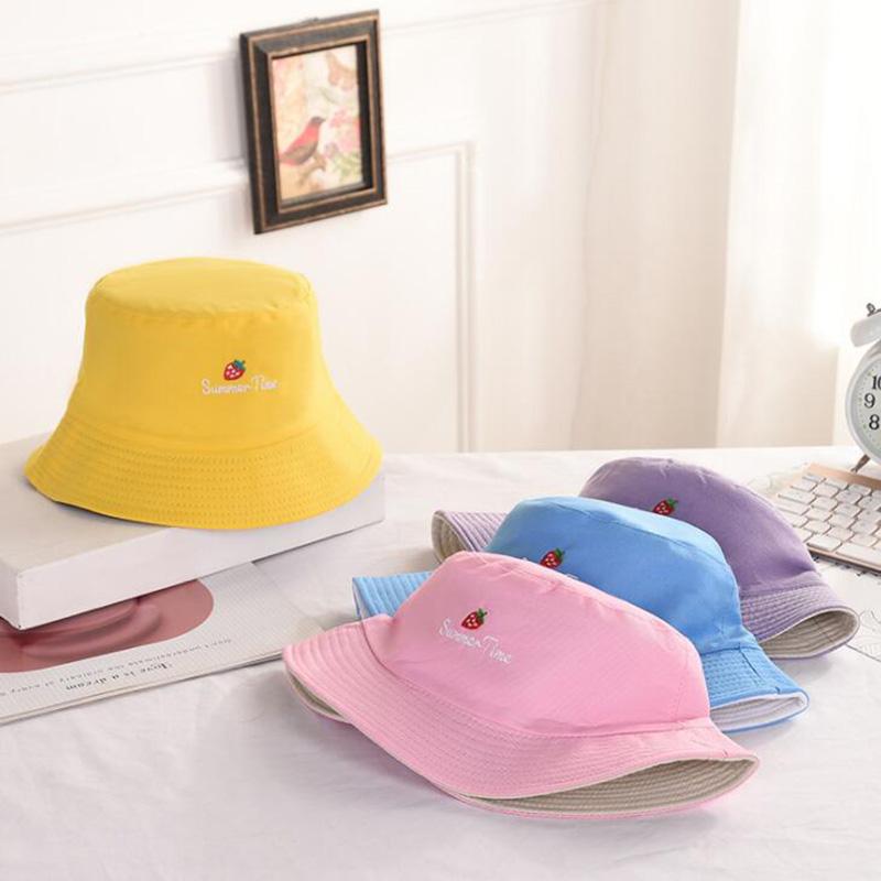 1PC Cute Embroidered Strawberry Bucket Hats Unique Double Sided Anti-UV Sun Bucket Hats Unisex Fashion Panama Cap Hip Hop Gorro, 1pc-black
1PC Cute Embroidered Strawberry Bucket Hats Unique Double Sided Anti-UV Sun Bucket Hats Unisex Fashion Panama Cap Hip Hop Gorro, 1pc-black