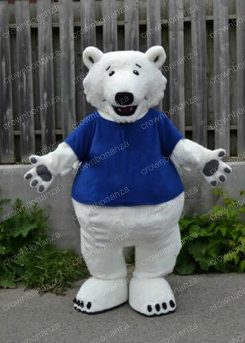 Halloween Polar Bear Mascot Costume Top quality Cartoon Character Outfit Suit Adults Size Christmas Carnival Birthday Party Outdoor Outfit