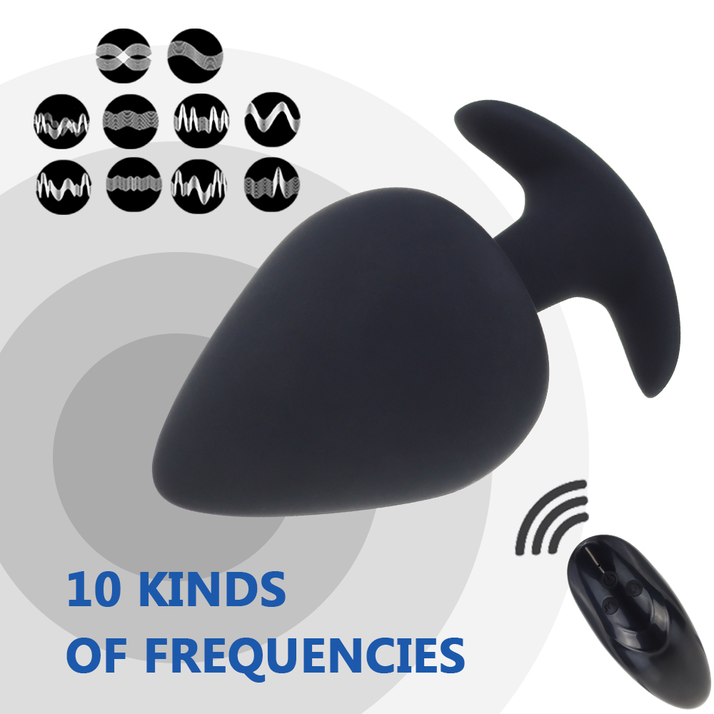 Vibrating Butt Plug Silicone Rechargeable Anal Vibrator with Remote Control 10 Modes Anal Sex Toys for Men Women and Couples Y201118 - view 3