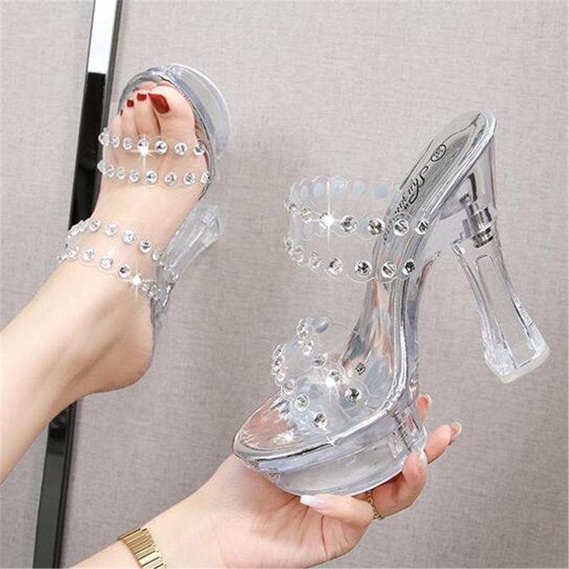 New 2021 Female PVC Clear Heels For Women Fashion Slippers Summer High Heels Sexy Sandalia Transparent 15CM Party Shoes Eu 34-43, Square heel
New 2021 Female PVC Clear Heels For Women Fashion Slippers Summer High Heels Sexy Sandalia Transparent 15CM Party Shoes Eu 34-43, Square heel