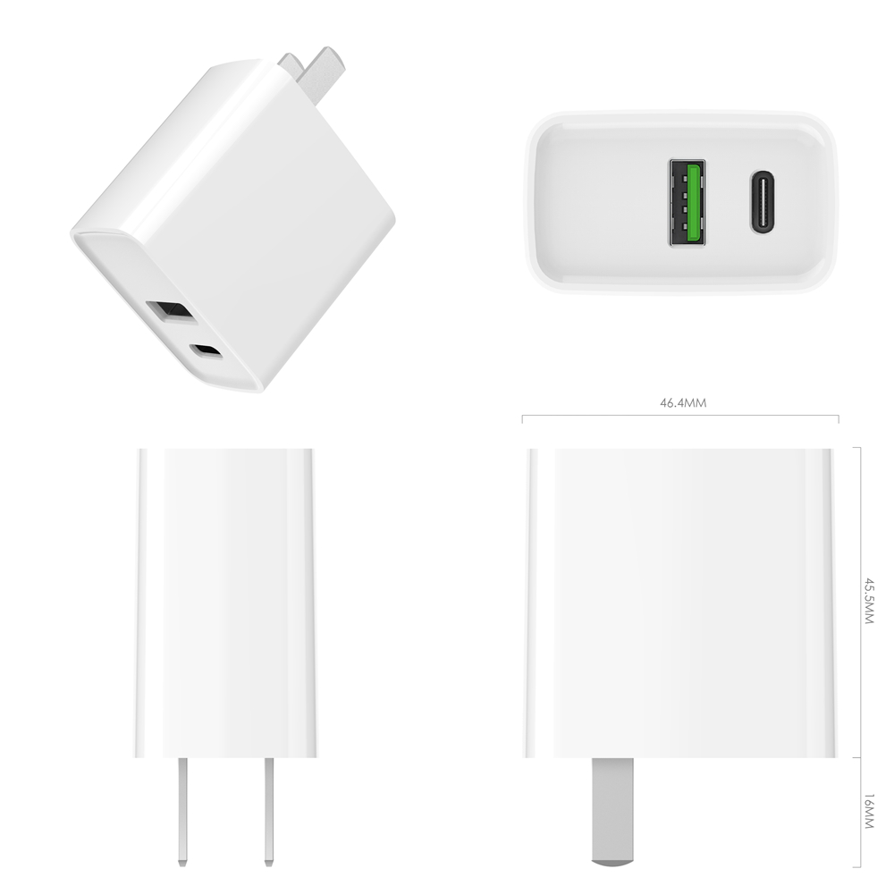 USB C PD Wall Charger QC 3.0 Fast Charging 3.4A/20W Dual Ports, Portable Phone Charger Plug, Compatible with iPhone 12/iPad 2020/Samsung/LG
USB C PD Wall Charger QC 3.0 Fast Charging 3.4A/20W Dual Ports, Portable Phone Charger Plug, Compatible with iPhone 12/iPad 2020/Samsung/LG