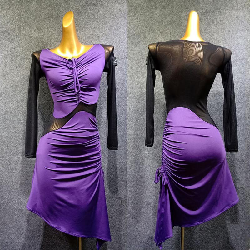 2020 New Wrinkle Latin Dance Dress Women Long Sleeve Dress for Ballroom Samba Tango Chacha Belly Dancing Performance LW465, Purple and black
2020 New Wrinkle Latin Dance Dress Women Long Sleeve Dress for Ballroom Samba Tango Chacha Belly Dancing Performance LW465, Purple and black