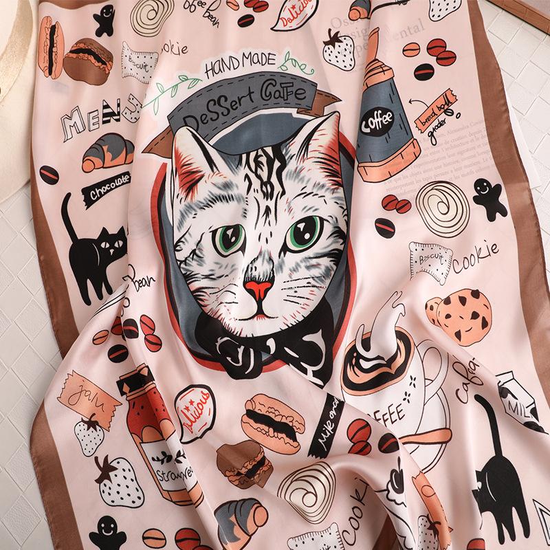 2020 New Fashion Summer Silk Square Scarf Women Cat Print Satin Neck Hair Tie Band Beach Hijab Head Female Foulard
2020 New Fashion Summer Silk Square Scarf Women Cat Print Satin Neck Hair Tie Band Beach Hijab Head Female Foulard