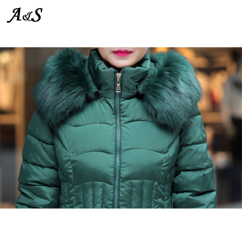 Winter Jacket Women Long Parka Fur Collar Woman Winter Coats and Puffer Jacket Feminine Coat Casual Slim Outwear Long Coat Women 201201