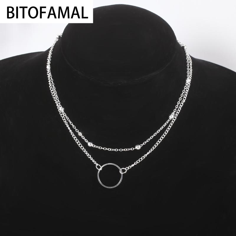 Fashion Double-layer Bead Chain Hollow Circle Pendant Necklace for Women Simple Geometric Female Trendy Chokers Necklaces
Fashion Double-layer Bead Chain Hollow Circle Pendant Necklace for Women Simple Geometric Female Trendy Chokers Necklaces