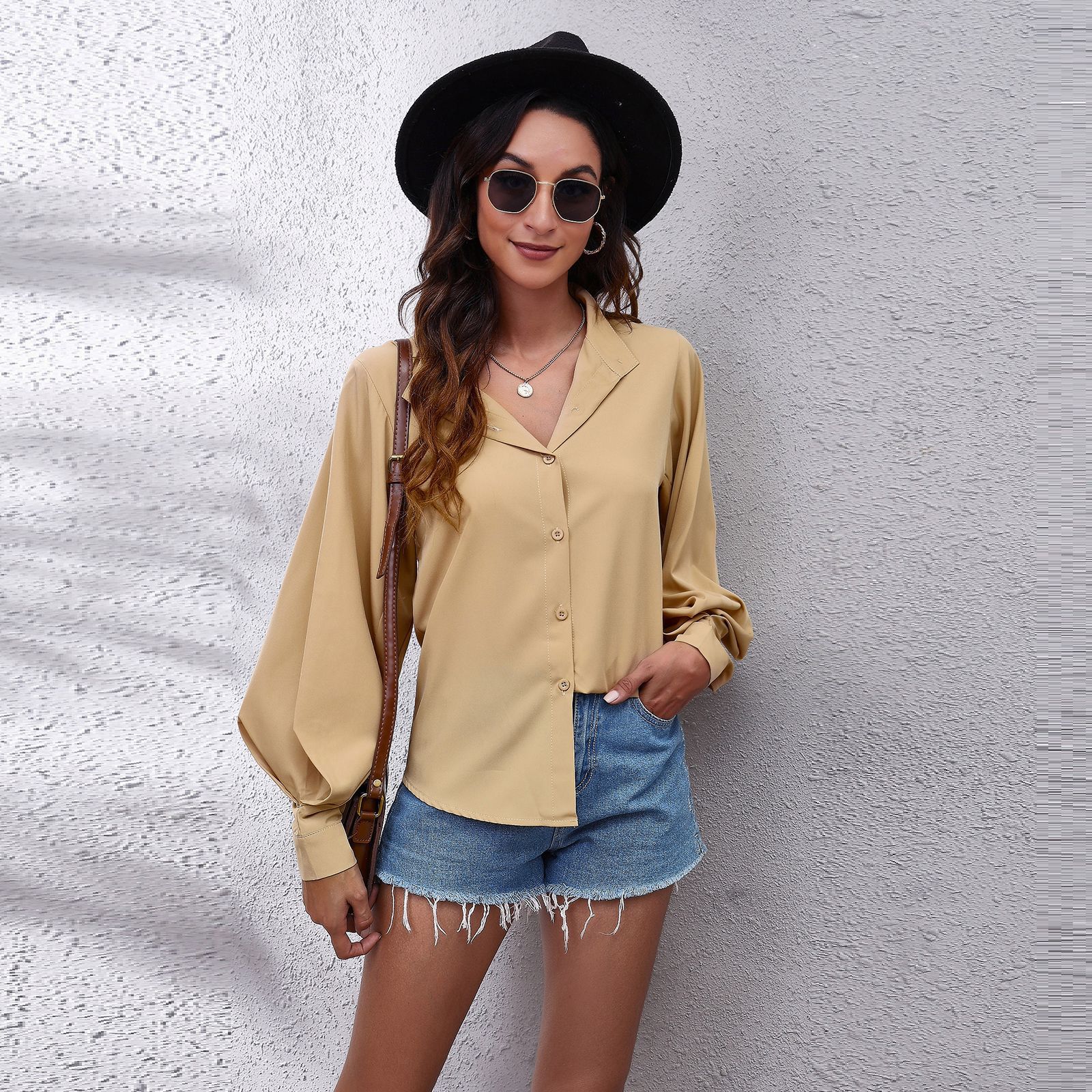 New Style shirt Fashion Women Ladies Summer Long Sleeve Loose Casual Casual Blouse Shirt Tops