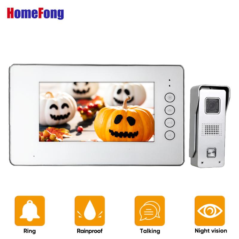 Homefong Visual Intercom Video Door Phone Doorbell Camera 1000TVL Night Vision Access Control System 7'' Wired for Home Security
Homefong Visual Intercom Video Door Phone Doorbell Camera 1000TVL Night Vision Access Control System 7'' Wired for Home Security
