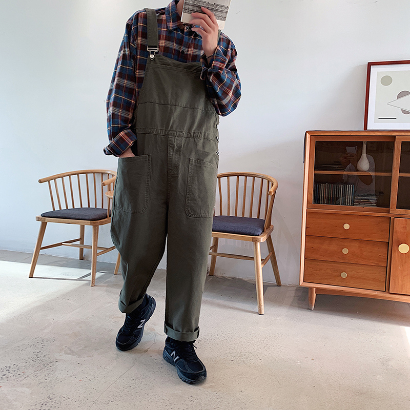 Men's Leisure Harem Pants Casual Pants Male Overalls Loose Salopettes Romper Jumpsuit Baggy Homme Streetwear Trousers Size M-2XL 201116