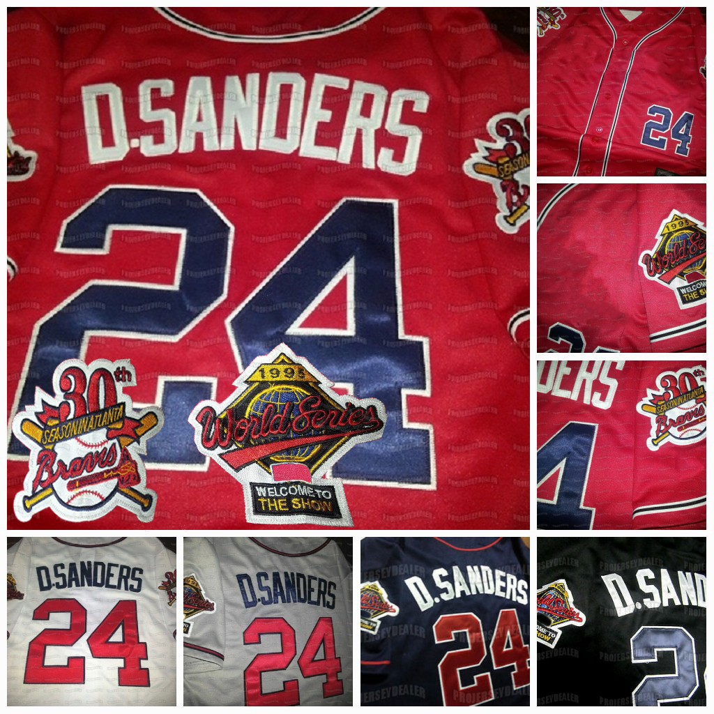 24 DEION SANDERS DUAL PATCH Baseball Jersey Altanta 1995 Wrold Series Custom Jerseys Black Red White Grey, Red 4 as picture
24 DEION SANDERS DUAL PATCH Baseball Jersey Altanta 1995 Wrold Series Custom Jerseys Black Red White Grey, Red 4 as picture