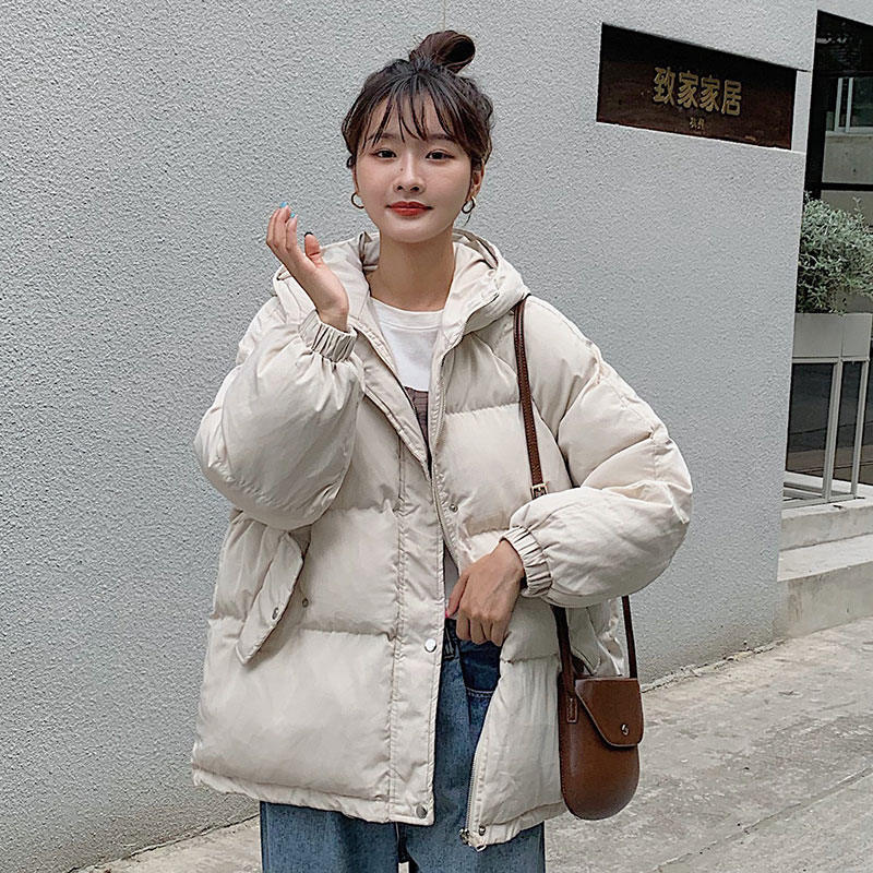 Cotton Womens Winter Coat New Loose Oversize Winter Jacket Women Yellow Hooded Puffer Jacket Casual Warm Parka Women C6623 201217