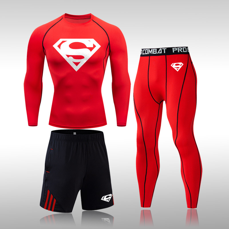 Tracksuit Men Sports Suit Gym Fitness Compression Clothes Running Jogging Sportwear Exercise Workout Rashguard Superman Tights, Gray
Tracksuit Men Sports Suit Gym Fitness Compression Clothes Running Jogging Sportwear Exercise Workout Rashguard Superman Tights, Gray