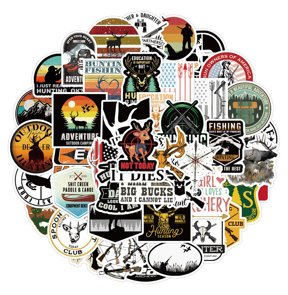 50pcs/set poster Small waterproof Skateboard stickers Fishing Hunting adventure Graffiti For notebook laptop bottle Helmet Car sticker PVC Guitar Decals, Multi colors
50pcs/set poster Small waterproof Skateboard stickers Fishing Hunting adventure Graffiti For notebook laptop bottle Helmet Car sticker PVC Guitar Decals, Multi colors