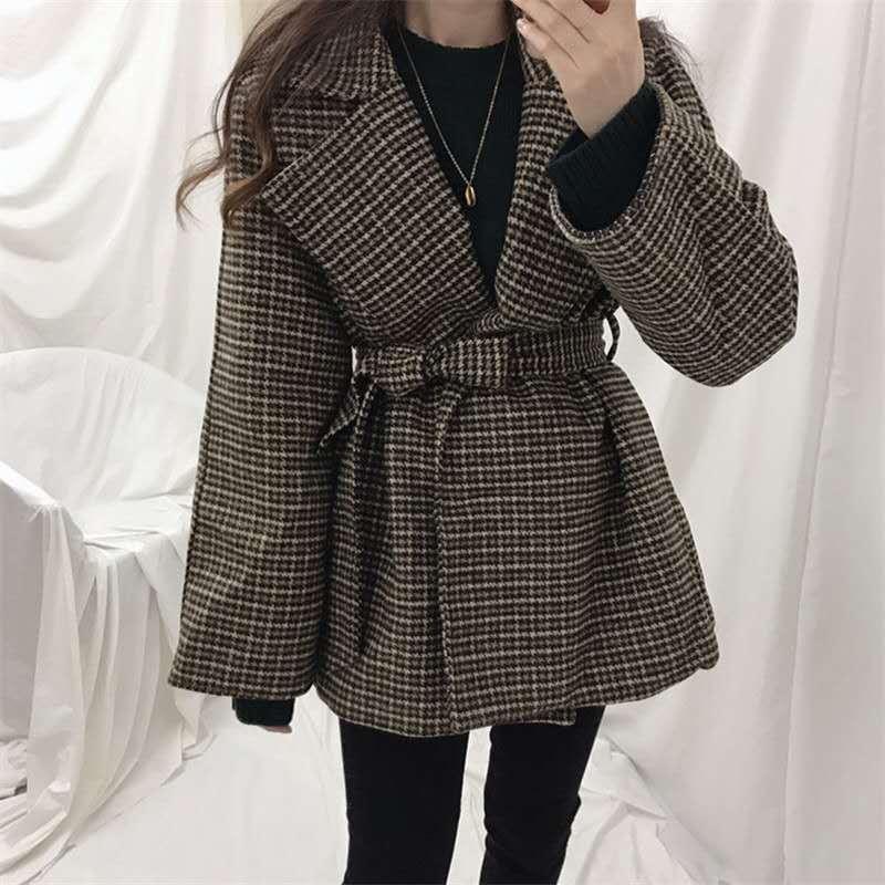 EWQ thick 2020 Autumn and winter Korean style plaid turn-down adjustable waist warm women' woolen coat fashion tide 2A1660, Houndstooth
EWQ thick 2020 Autumn and winter Korean style plaid turn-down adjustable waist warm women' woolen coat fashion tide 2A1660, Houndstooth