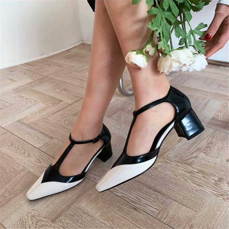 Color-matching fashion new pointed women's good heel shoes black white thick with T belt high heels spring and autumn women1
Color-matching fashion new pointed women's good heel shoes black white thick with T belt high heels spring and autumn women1