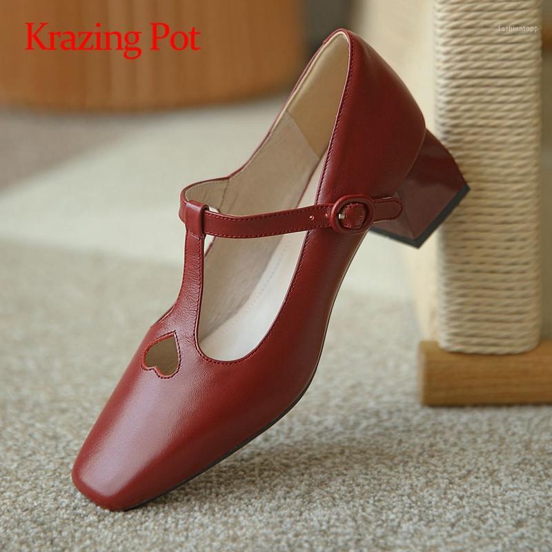 Krazing Pot vintage full grain leather heart hollow dress autumn shoes med square heels buckle straps square toe women pumps L061, Black
Krazing Pot vintage full grain leather heart hollow dress autumn shoes med square heels buckle straps square toe women pumps L061, Black