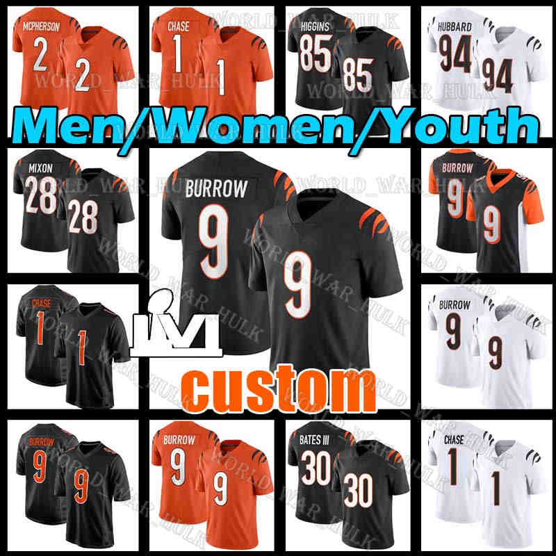 9 Joe Burrow 2 Evan McPherson Football Jersey Ja'Marr Chase 91 Trey Hendrickson Mixon Tee Higgins Sam Hubbard Logan Wilson Jessie Bates III Vonn Bell Tyler Boyd, Women new jersey(m h)+patch
9 Joe Burrow 2 Evan McPherson Football Jersey Ja'Marr Chase 91 Trey Hendrickson Mixon Tee Higgins Sam Hubbard Logan Wilson Jessie Bates III Vonn Bell Tyler Boyd, Women new jersey(m h)+patch