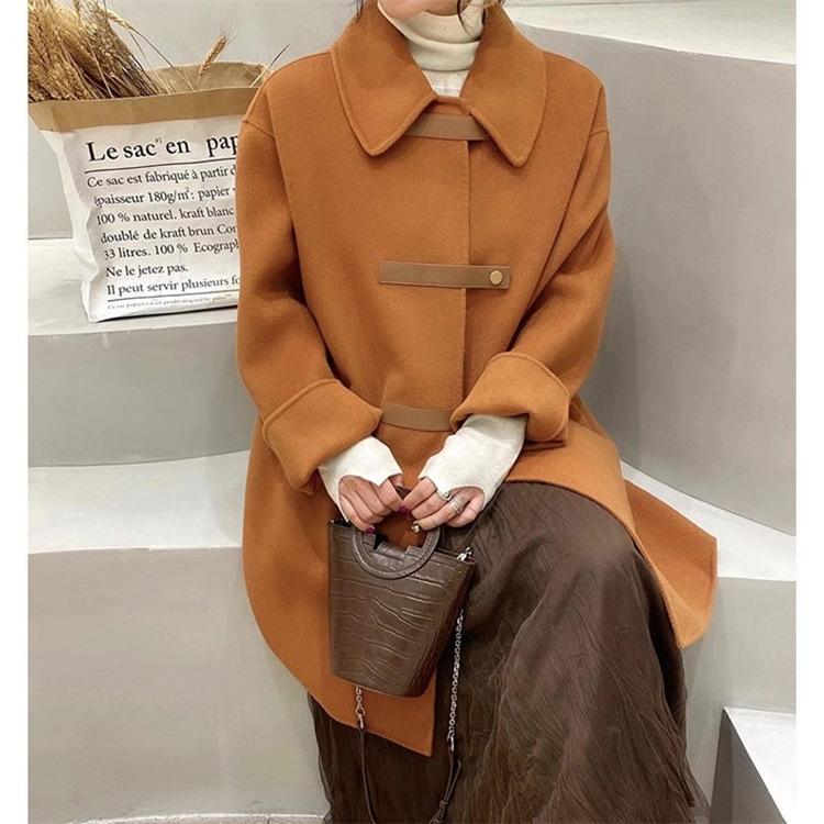 Women' Suede double face coat in 2021, Black