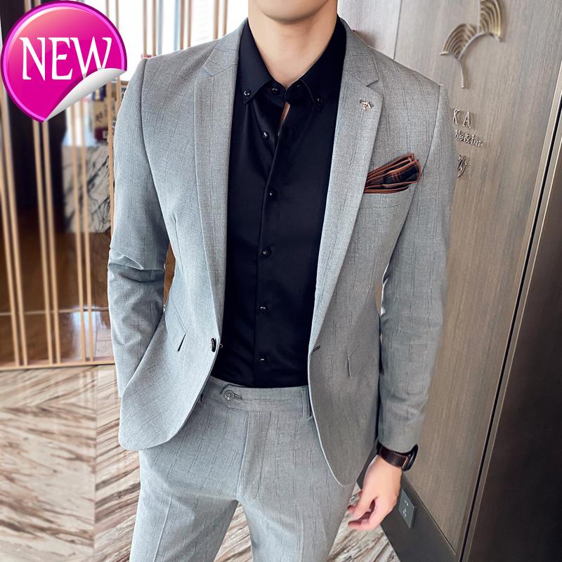 Pant Jacket + Two-piece Suits Blazers Coat Trousers One Button New Spring Men Business Slim Suit Sets Wedding Dress, Dark grey
Pant Jacket + Two-piece Suits Blazers Coat Trousers One Button New Spring Men Business Slim Suit Sets Wedding Dress, Dark grey