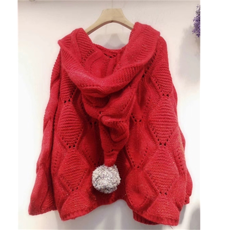 Autumn Cardigan Women In Preppy Style Hooded Loose Knitted Open Jumper Geometric Sweater Female Knitwear 201204