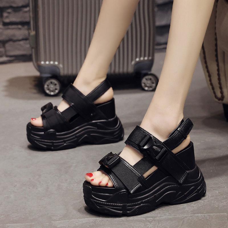 Black Buckle Strap Platform Thick Bottom Sandals Designers Non-Slip Wedges Beach Shoes Fashion Heighten 12CM Zapatos De Mujer
Black Buckle Strap Platform Thick Bottom Sandals Designers Non-Slip Wedges Beach Shoes Fashion Heighten 12CM Zapatos De Mujer