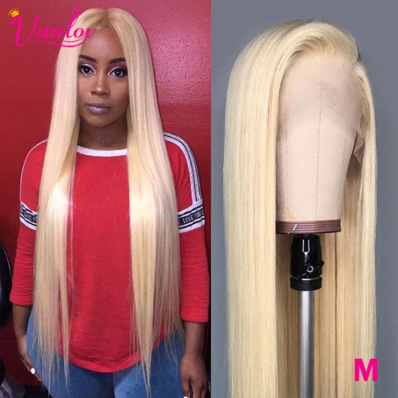 

613 Blonde Glueless Lace Front Human Hair Wigs Peruvian Straight Wig 150 Density 13x4 Lace Front Wig Remy Human Hair Wigs, Blonde color
