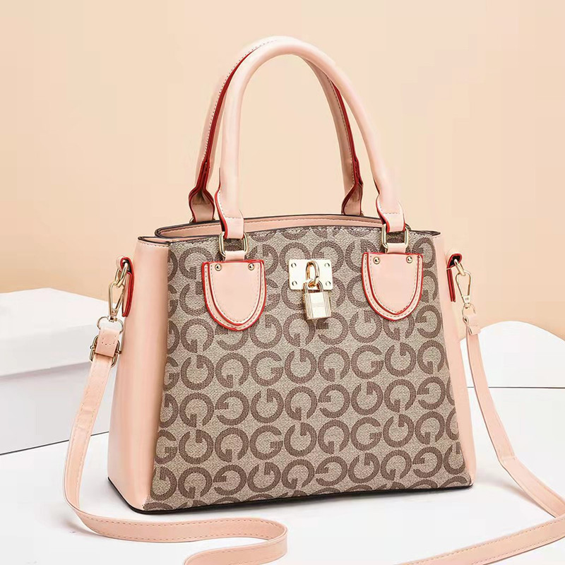 Wholesale factory ladies shoulder bags elegant atmosphere printing Tote bag horizontal large capacity fashion leather handbag street fashion buckle handbags