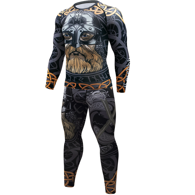 New pirates men compression t shirt Fashion 3D Game characters print Long sleeve Rashguard MMA Tops Cross Fitness Tights tshirt 201202