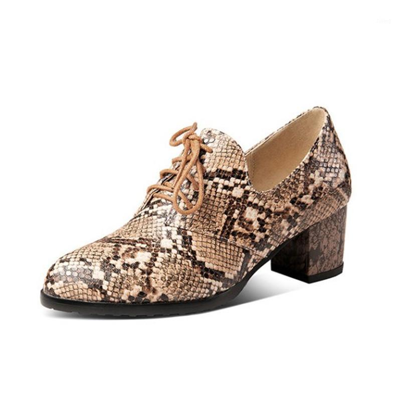 Snake Style Women High Heels Spring Autumn Ladies Shoes Thick Heel Lace Up Leather Shoes Woman Large Size 521, Brown
Snake Style Women High Heels Spring Autumn Ladies Shoes Thick Heel Lace Up Leather Shoes Woman Large Size 521, Brown