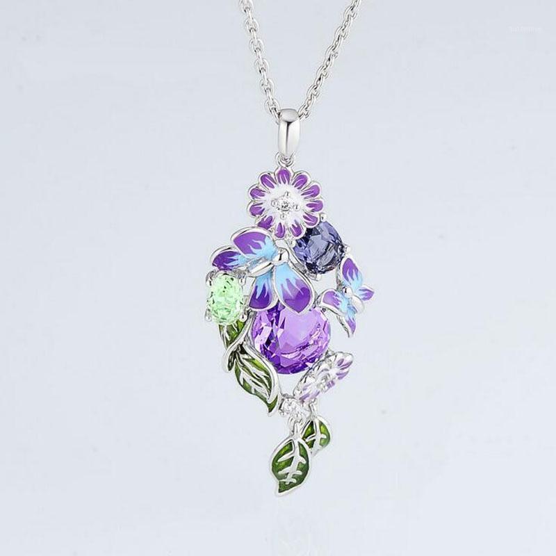 Trendy Design Silver Color Purple Enamel Zircon Double Flower Choker Necklace For Women Hyperbole Party Gift Necklace Jewelry1
Trendy Design Silver Color Purple Enamel Zircon Double Flower Choker Necklace For Women Hyperbole Party Gift Necklace Jewelry1