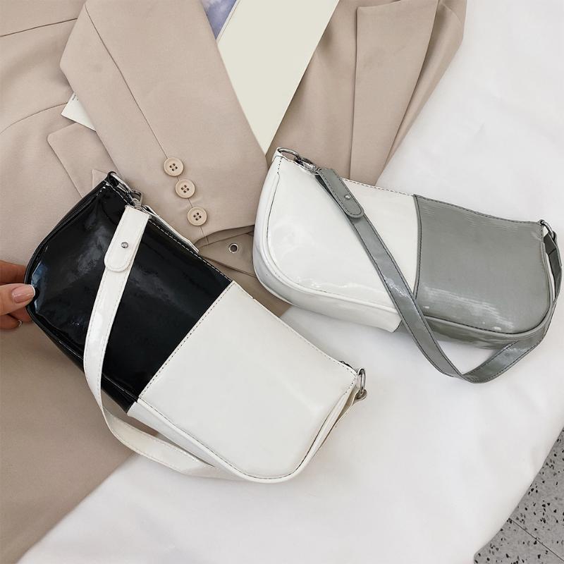Casual Hit Color Underarm Bag Women Fashion Patent PU Leather Shoulder Bags Female Tote Bags Design Ladies Daily Handbags, Black
Casual Hit Color Underarm Bag Women Fashion Patent PU Leather Shoulder Bags Female Tote Bags Design Ladies Daily Handbags, Black