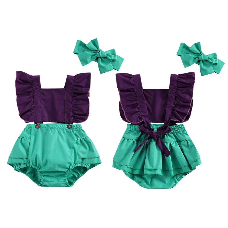 2021 2Pcs Baby Summer Outfits Match Color Square Color Ruffled Romper + Bowknot Headband Suit for Toddler Girls, 0-2 Years
2021 2Pcs Baby Summer Outfits Match Color Square Color Ruffled Romper + Bowknot Headband Suit for Toddler Girls, 0-2 Years