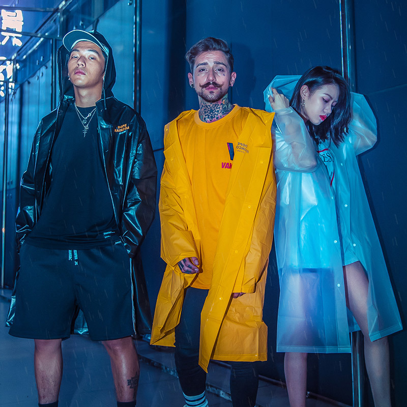 Aolamegs Men Coat Waterproof Trench Cardigan Raincoat Male Multi-color Optional Fashion High Street Hip Hop Style Streetwear 201128