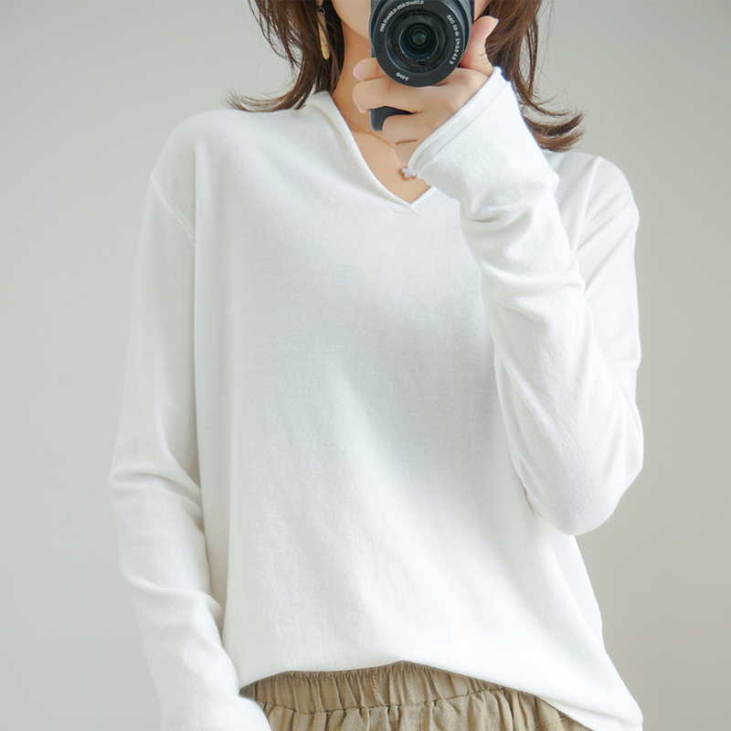 Loose lazy V-neck knitted sweater women fall winter pullovers plus size women's wool tops 201224