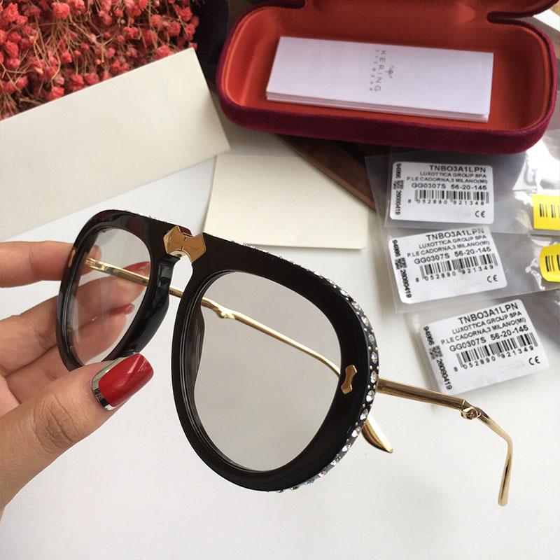 Sunglasses Men Women foldable round 0307 designer fashion Brand glasses UV400 Frame edge dia decoration Explosive sunglasses Original Box