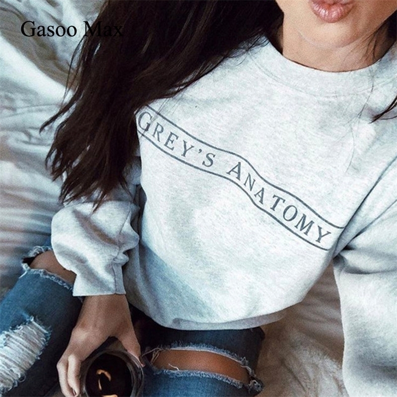 GREY'S ANATOMY Sweatshirt Unisex Sweatshirt Moletom Do Tumblr Pullovers Casual Tops Greys Anatomy Sweatshirt Fashion Jumper 201204