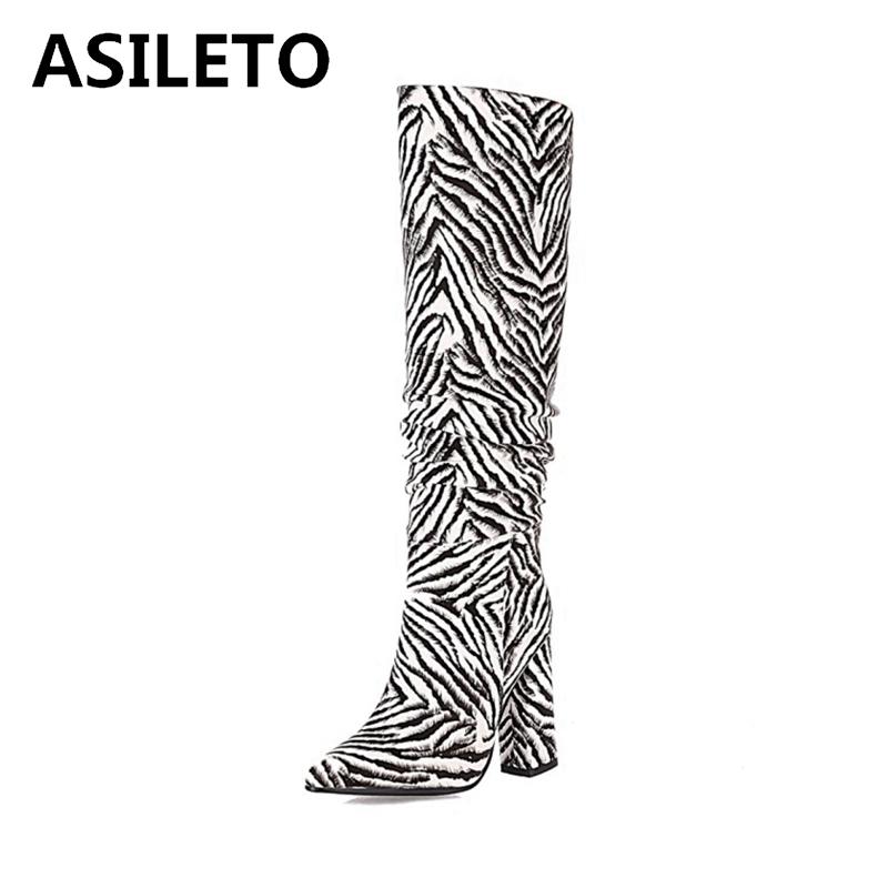 ASILETO Women Over knee Boots Pleated Pointed toe 10cm High Square heel Slip-on Big size Patent leather Zebra Winter S2081, Cameo brown
ASILETO Women Over knee Boots Pleated Pointed toe 10cm High Square heel Slip-on Big size Patent leather Zebra Winter S2081, Cameo brown