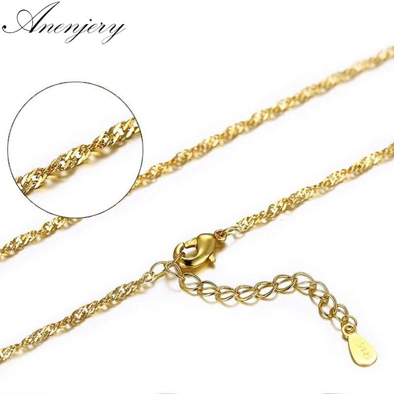 Anenjery Silver Color Necklace Yellow Gold Color Water-wave Chain Necklace For Women collares S-N178
Anenjery Silver Color Necklace Yellow Gold Color Water-wave Chain Necklace For Women collares S-N178